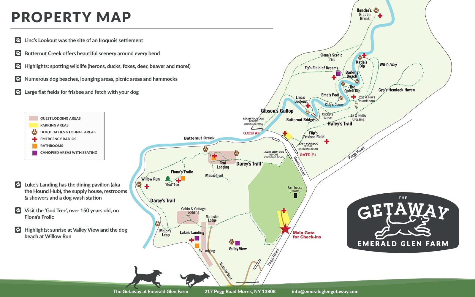 Emerald Glen Park Map Lodging At The Getaway | Emerald Glen Getaway